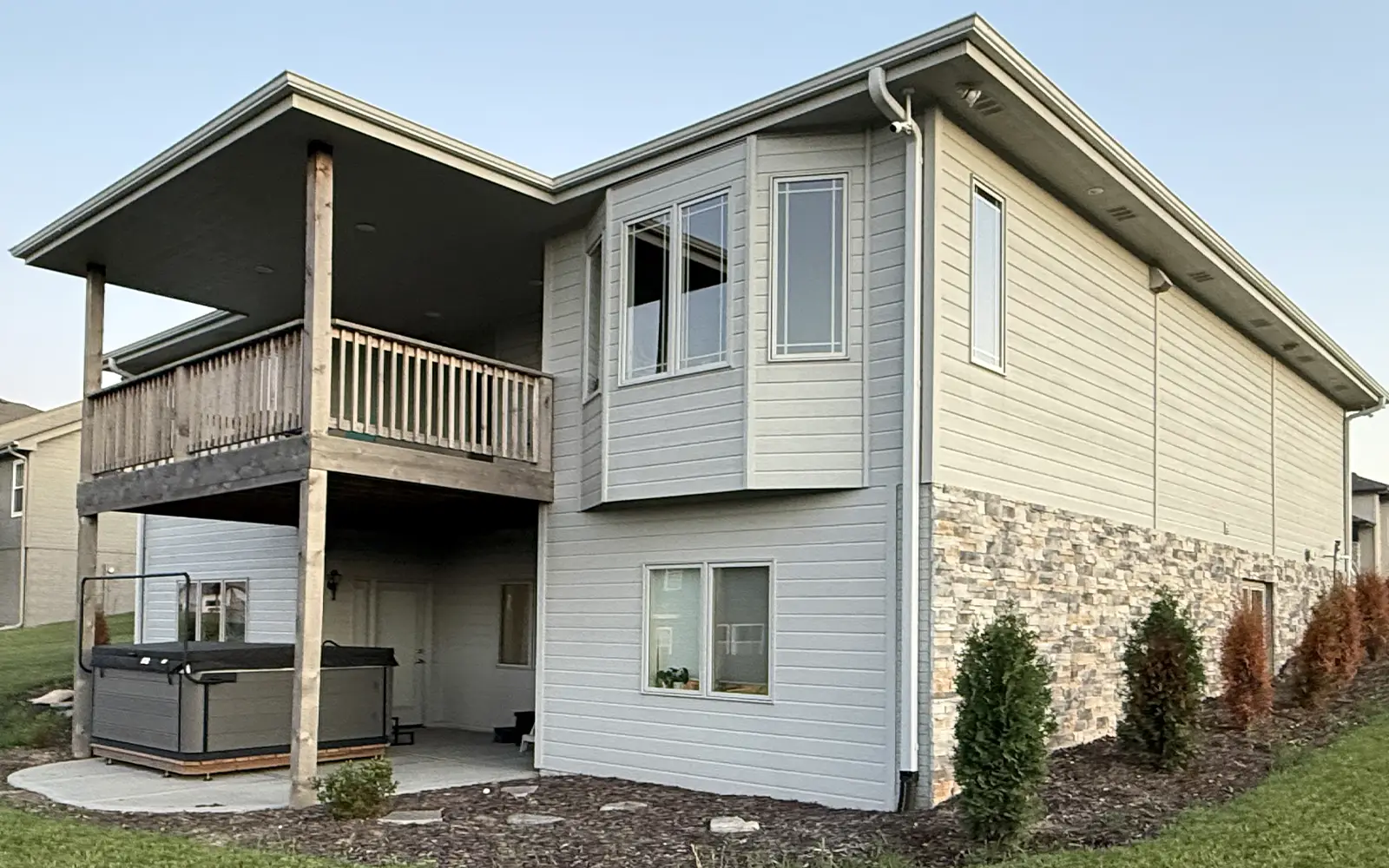 Deck after sanding and rich stain finish