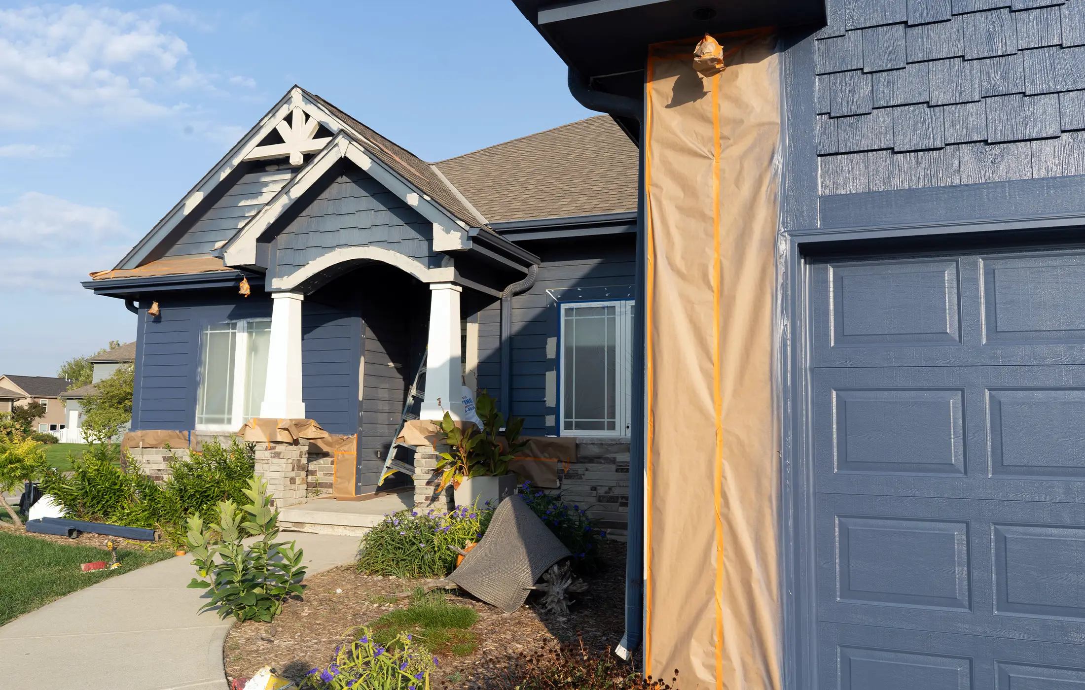 Deck during sanding and prep